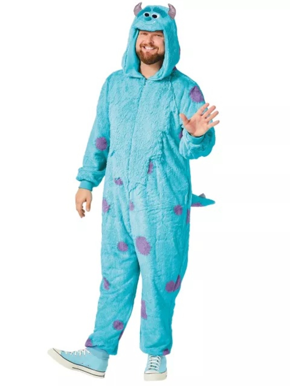 Sulley Monster Blue Fleece Onesie Costume with Purple Spots